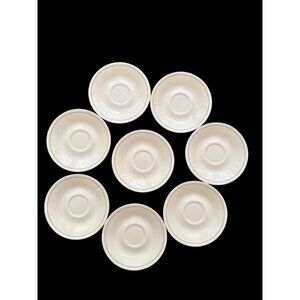 Corelle By Corning Calico Rose Floral Rim 8 Beige Saucers 6.25 inch USA